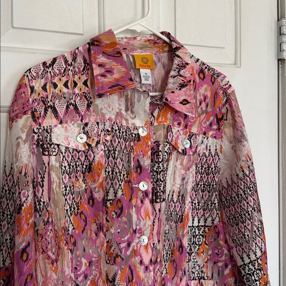 Ruby Rd Women’s Button Down Top Size 14 - image 2